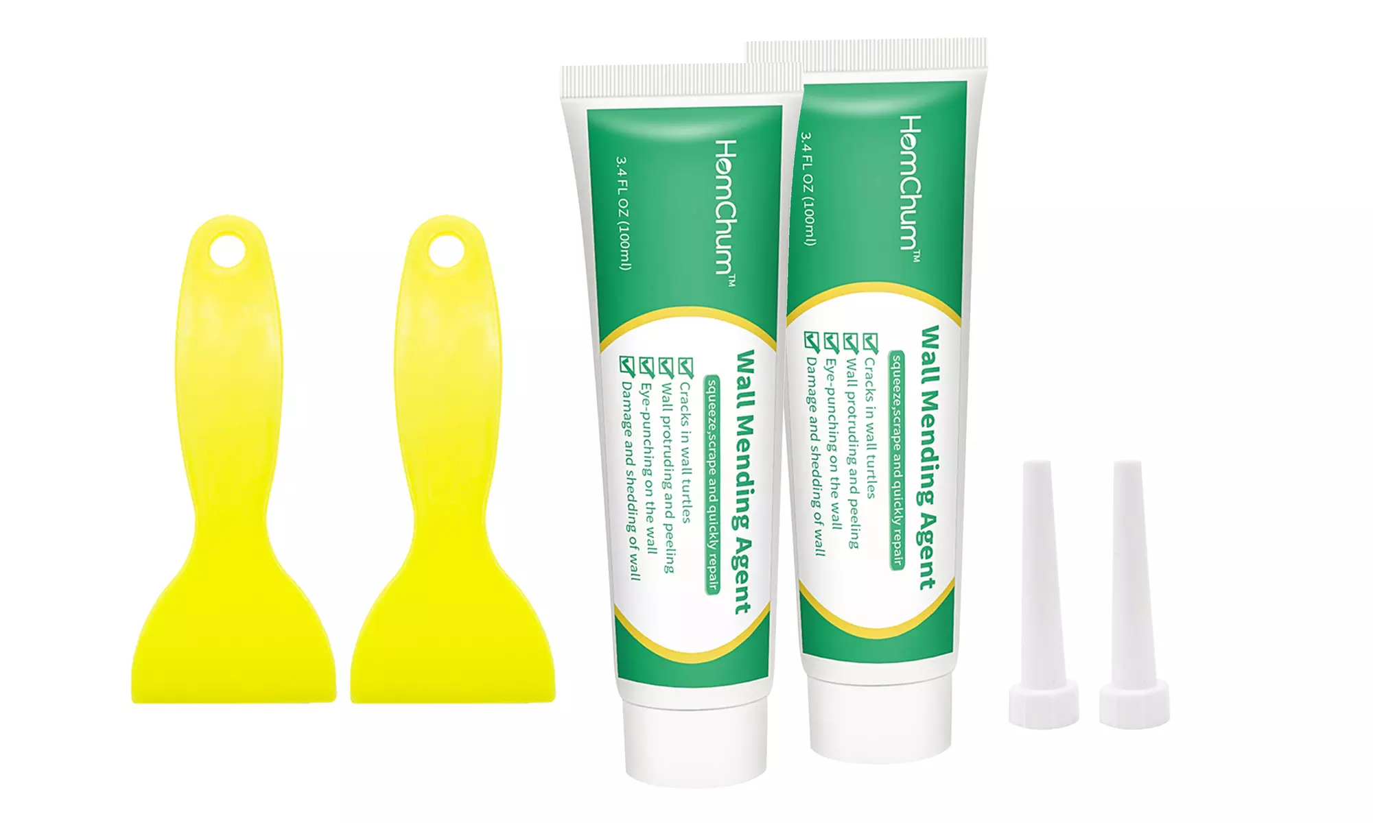 Spackle Wall Repair Kit Drywall Patch Repair Paste with Scraper 2 Pack Set - Primary Image