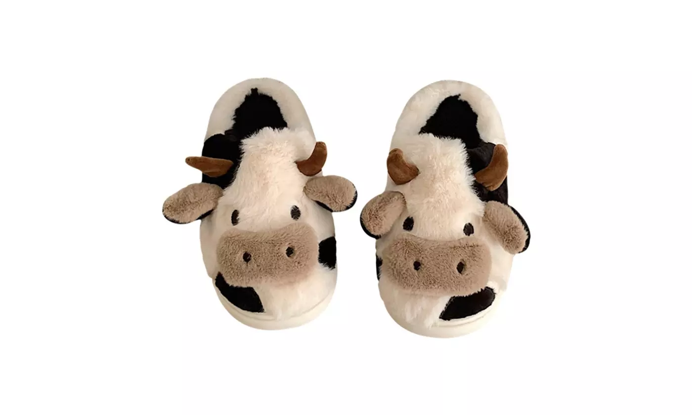  Women's Cute Cow Slippers