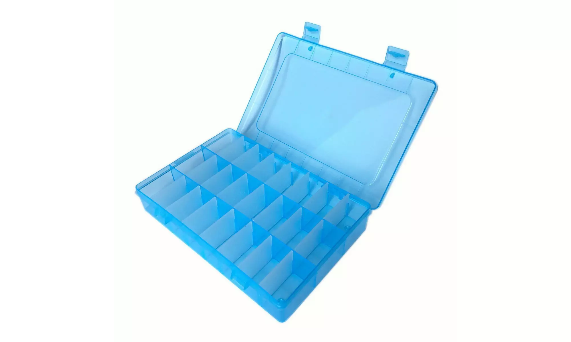 2-Pack 24 Grids Plastic Storage Box Jewelry Earring Tool Containers Organizer