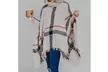 Women's Plaid Turtleneck Knitted Poncho - Second Medium