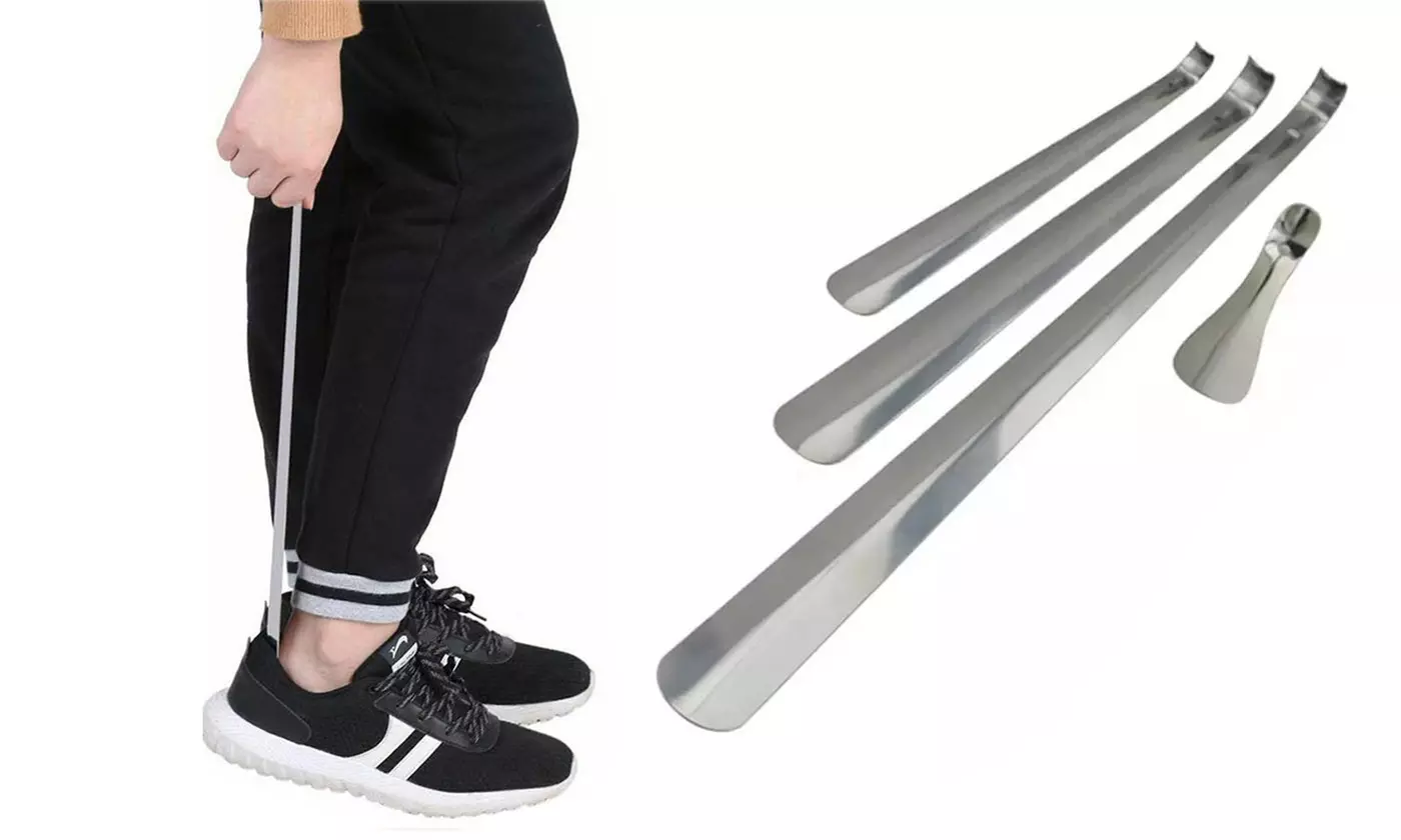 6-20 inch Handled Metal Shoe Horn Lifter Stainless Steel with Hanging Hole