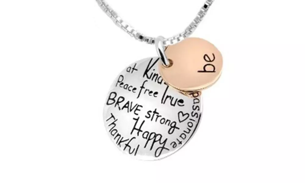 Inspirational Be Pendant in Sterling Silver - Second Medium
