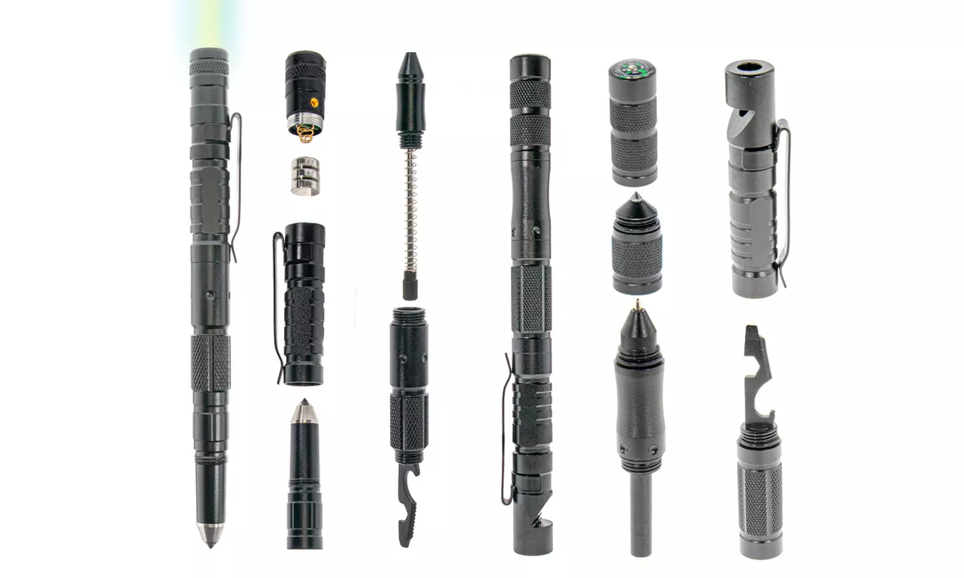 Tactical 8 in 1 Multitool Pen Flashlight Self Defense Multi Tool Glass Breaker - Primary Image