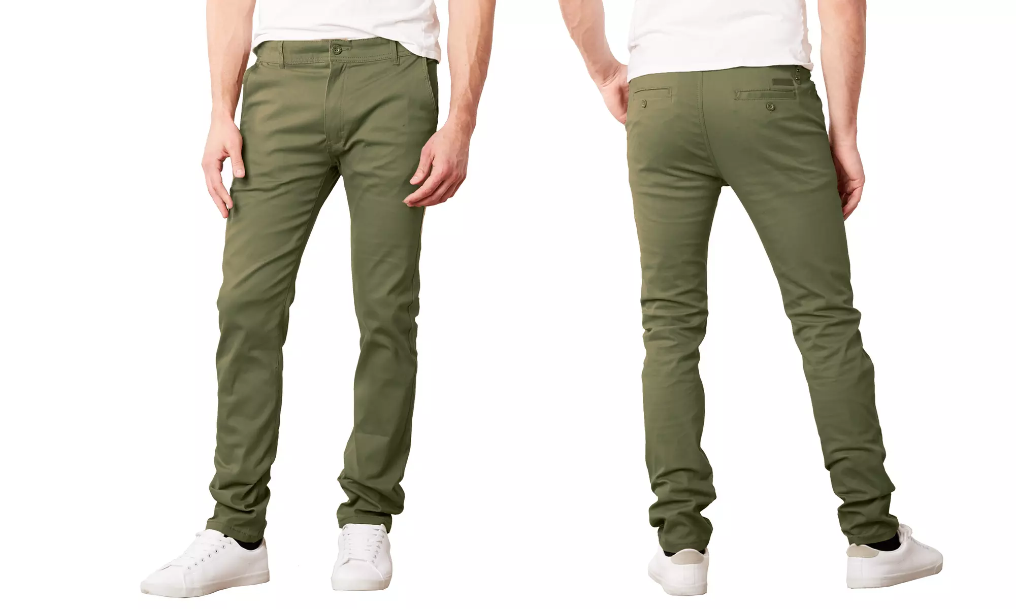 Men's Cotton Stretch Slim-Fit Classic Chinos (Sizes, 30-42)