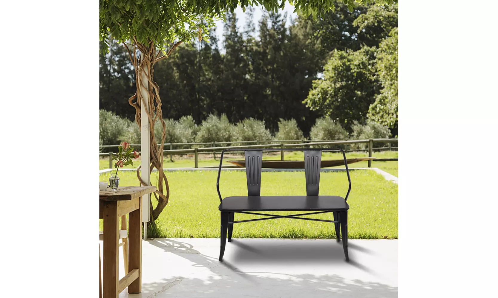 Outdoor Chair Pure Iron Industrial Wind Bench