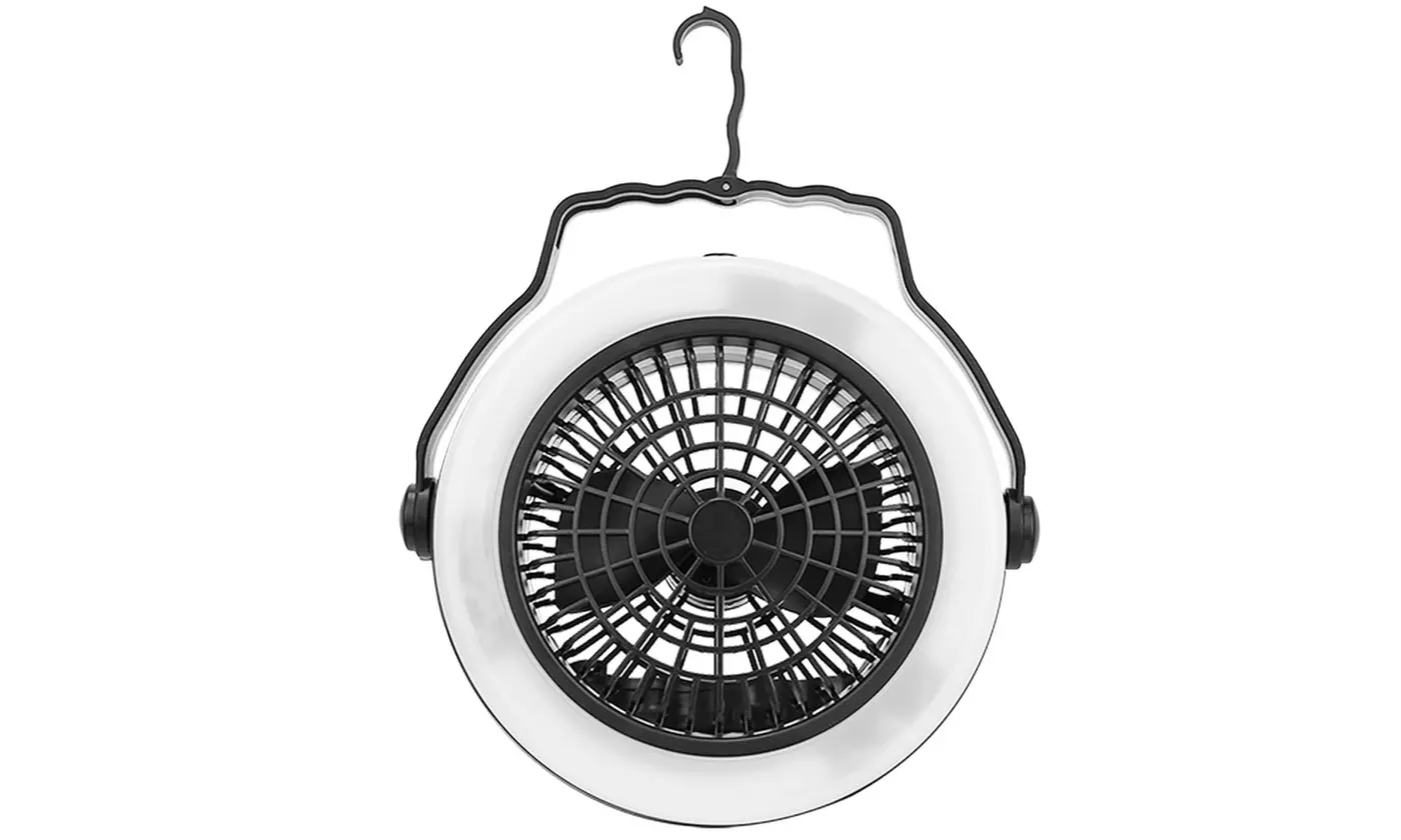 iMounTEK 2-In-1 USB Rechargeable Camping LED Fan Lantern Hanging Tent Light