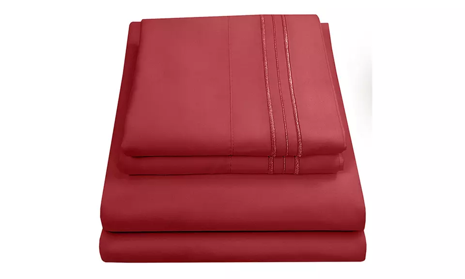 4pc 1800 Thread Count Egyptian Comfort Bedding Set Deep Pocket