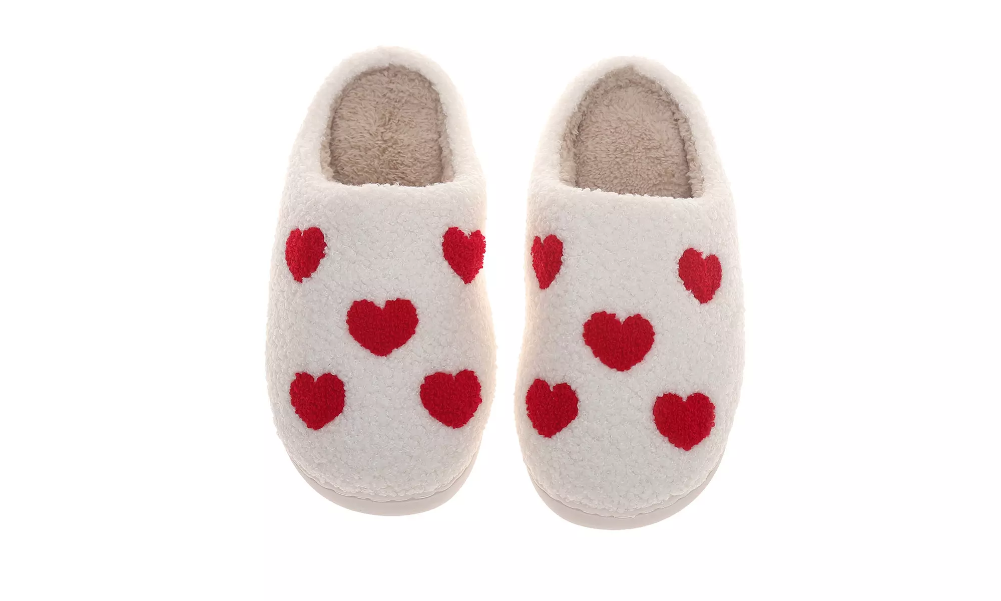 Women's Plush Slippers in Heart, Strawberry or Cherry Mushroom Design
