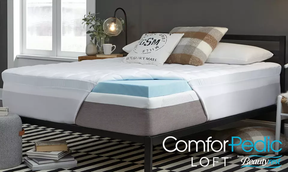 Comforpedic Loft from BeautyRest 4.5'' Gel Memory Foam and Fiber Topper