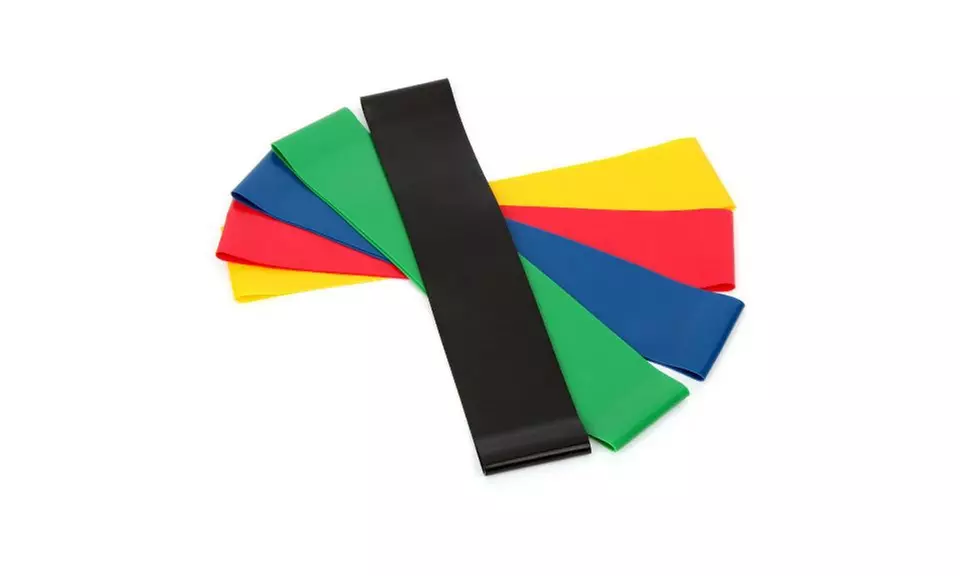 Set Of 5 Resistance Bands Loop Exercise Workout CrossFit Fitness Stretching Yoga - Primary Image