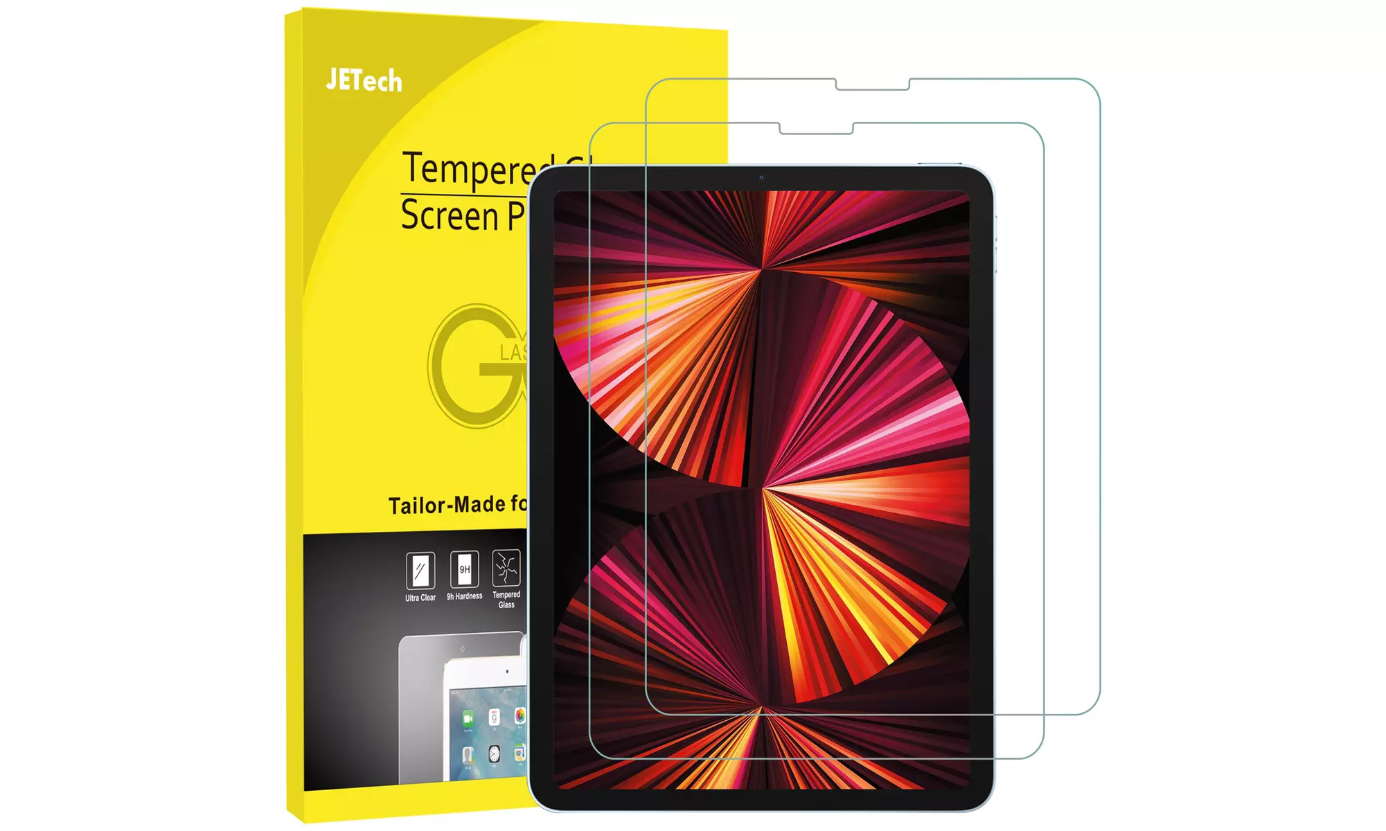 JETech Tempered Glass Screen Protector - iPad Air 5/4, iPad Pro 11'' All Models
