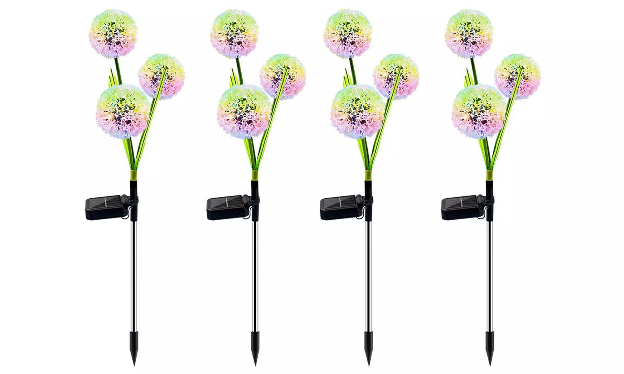 Solar Outdoor Garden Decor Colorful Solar Dandelion Stake Lights