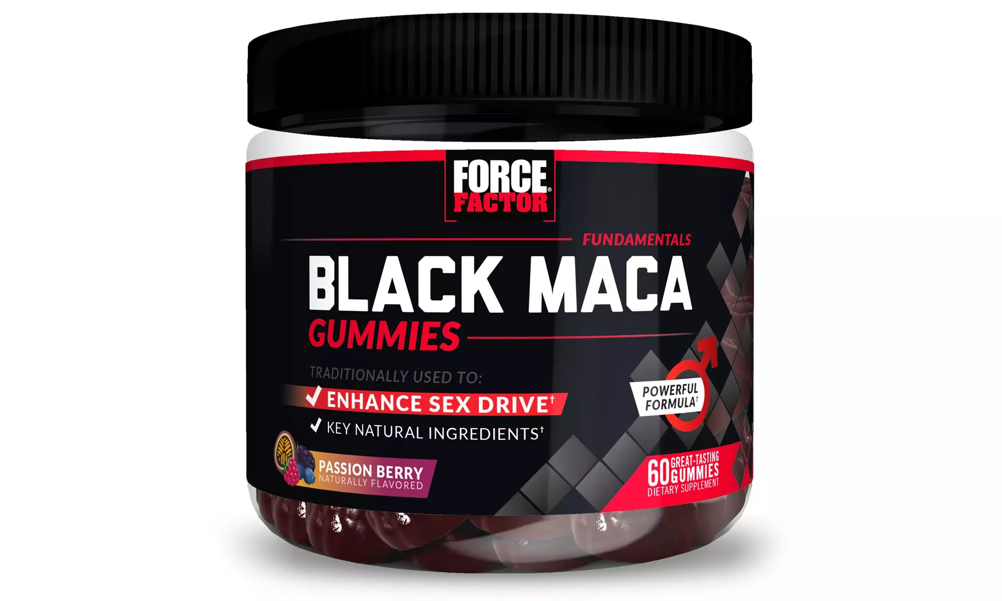 Force Factor Black Maca Gummies, 400mg, Enhance Sex Drive - Primary Image
