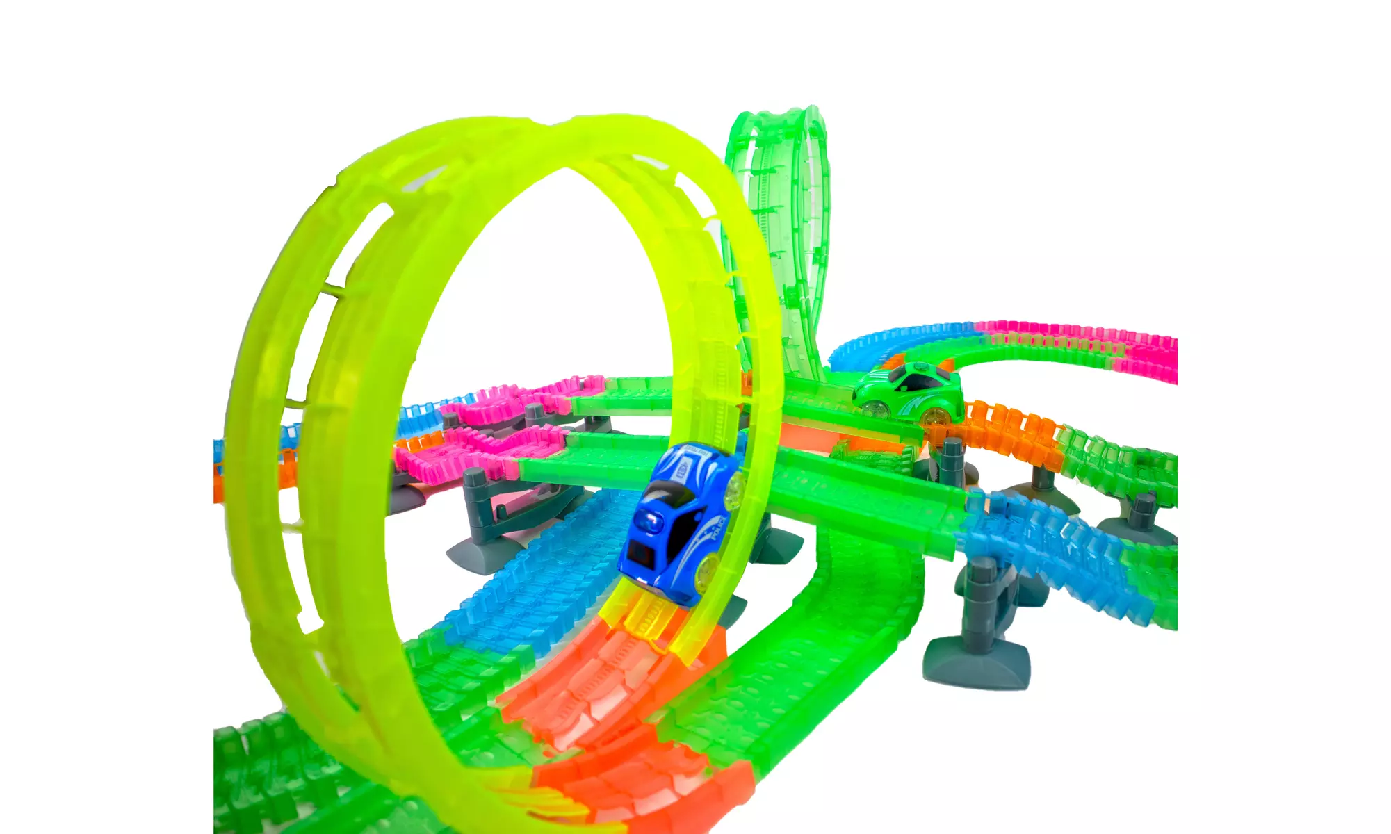 Magical Twisting Glow Light Up Car Tracks Ultimate Loop Set 25ft Of Track - Second Medium