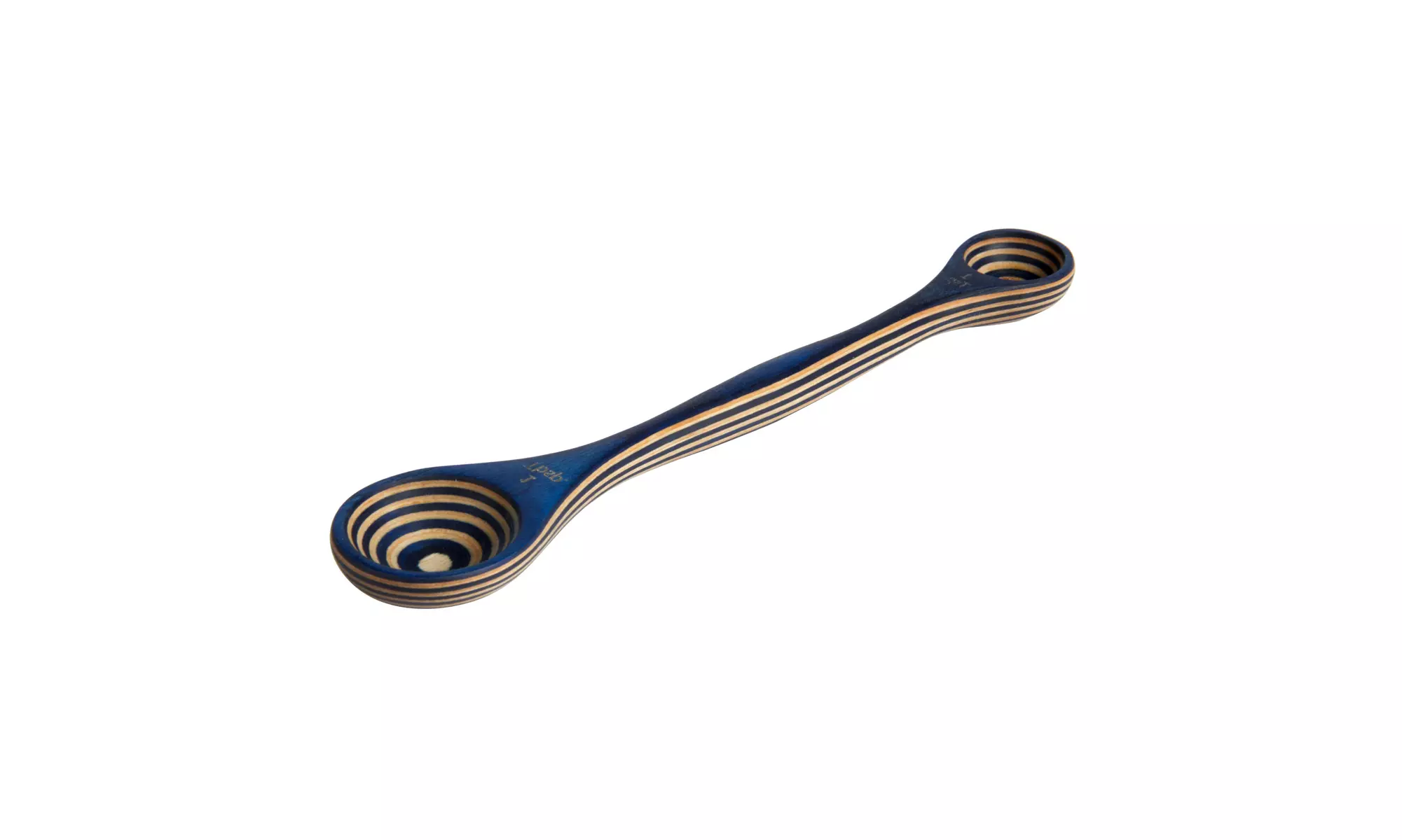 Island Bamboo Pakka Wood Double Measuring Spoon (Blue) - Primary Image