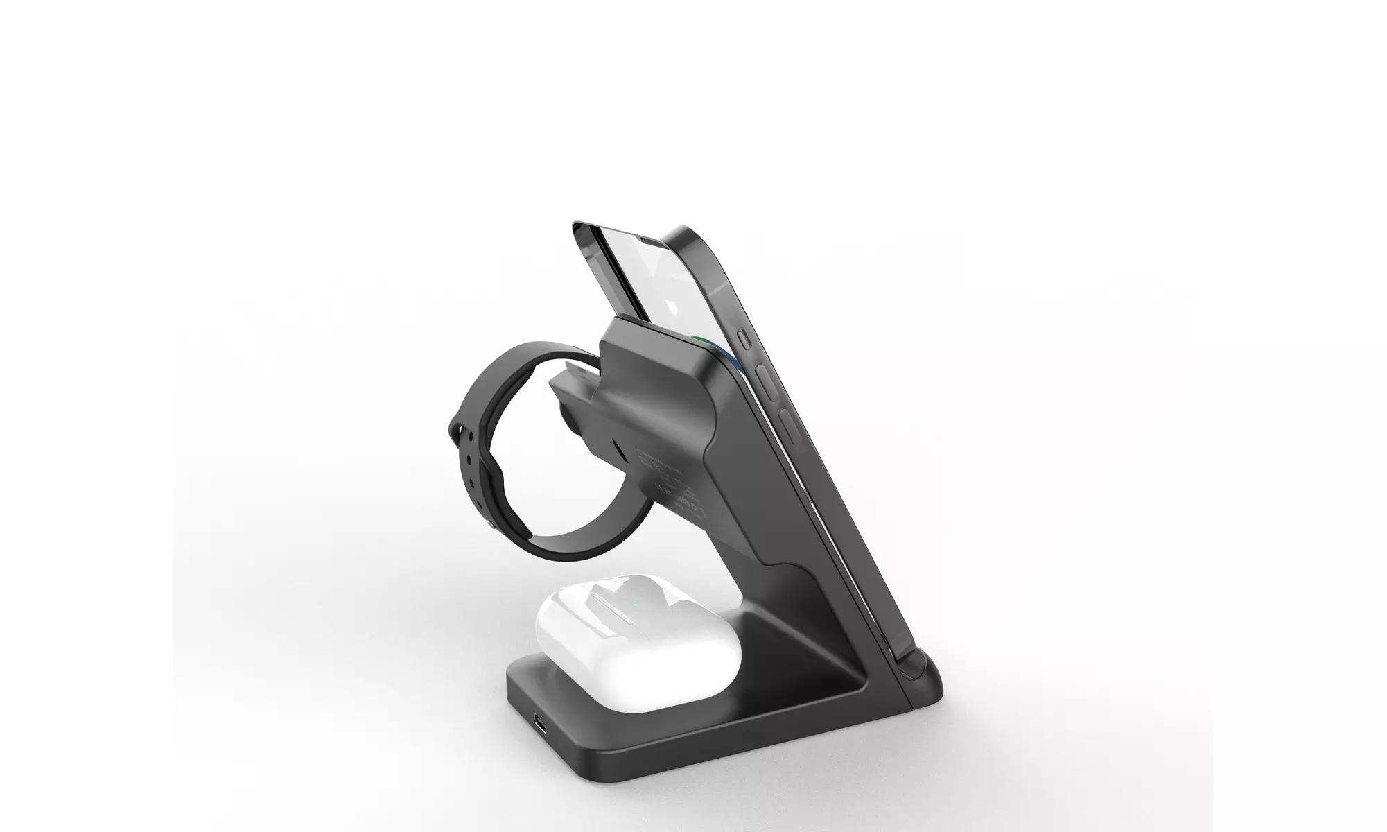 3 in 1 Charging Station Compatible with QI Devices