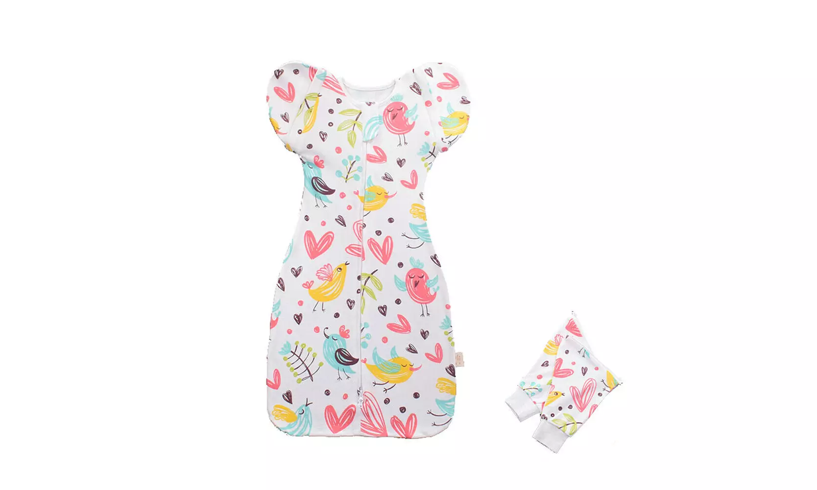 Baby Transitional Swaddle Sleep Bag Sack Arms Up w/ Removable Mitten Sleeves