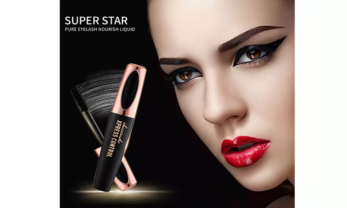 4D Silk Fiber Eyelash Mascara  Black Waterproof Eye Lashes - Second Medium