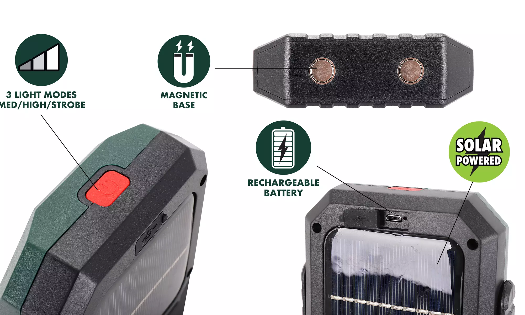 4 Pack - 500 Lumen LED Solar Work Light - Primary Image