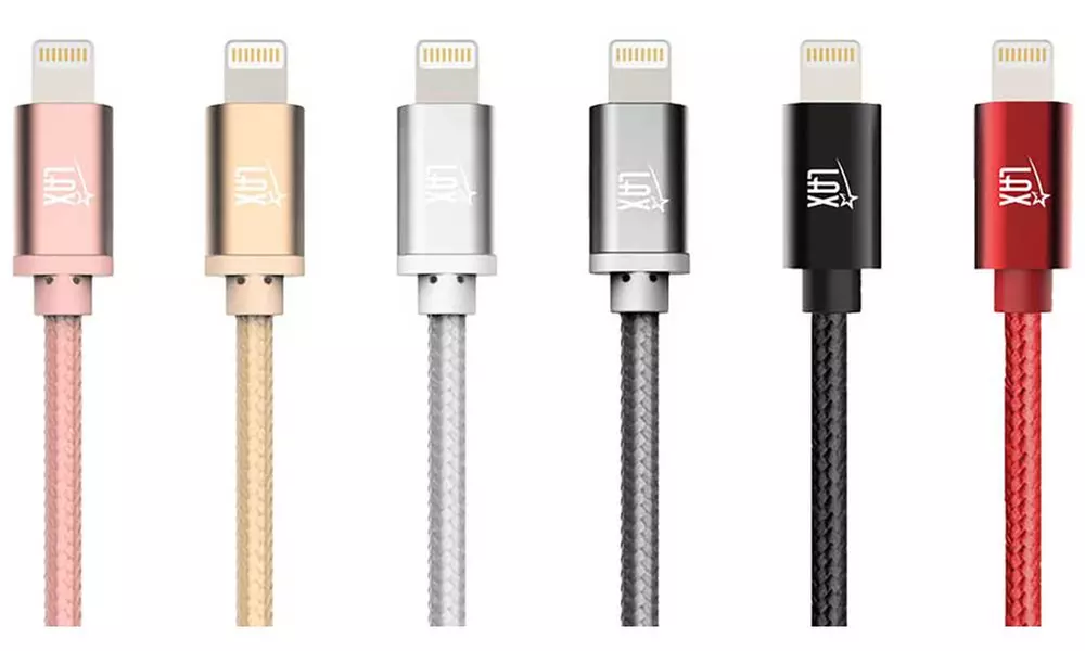 LAX 4Ft. Apple-Certified Braided Lightning Charging Cable (1-, 2-, or 3-Pack) - Primary Image