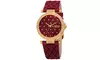 Burgi Women's Leather Strap Watch With Crystals From Swarovski  BURGP154