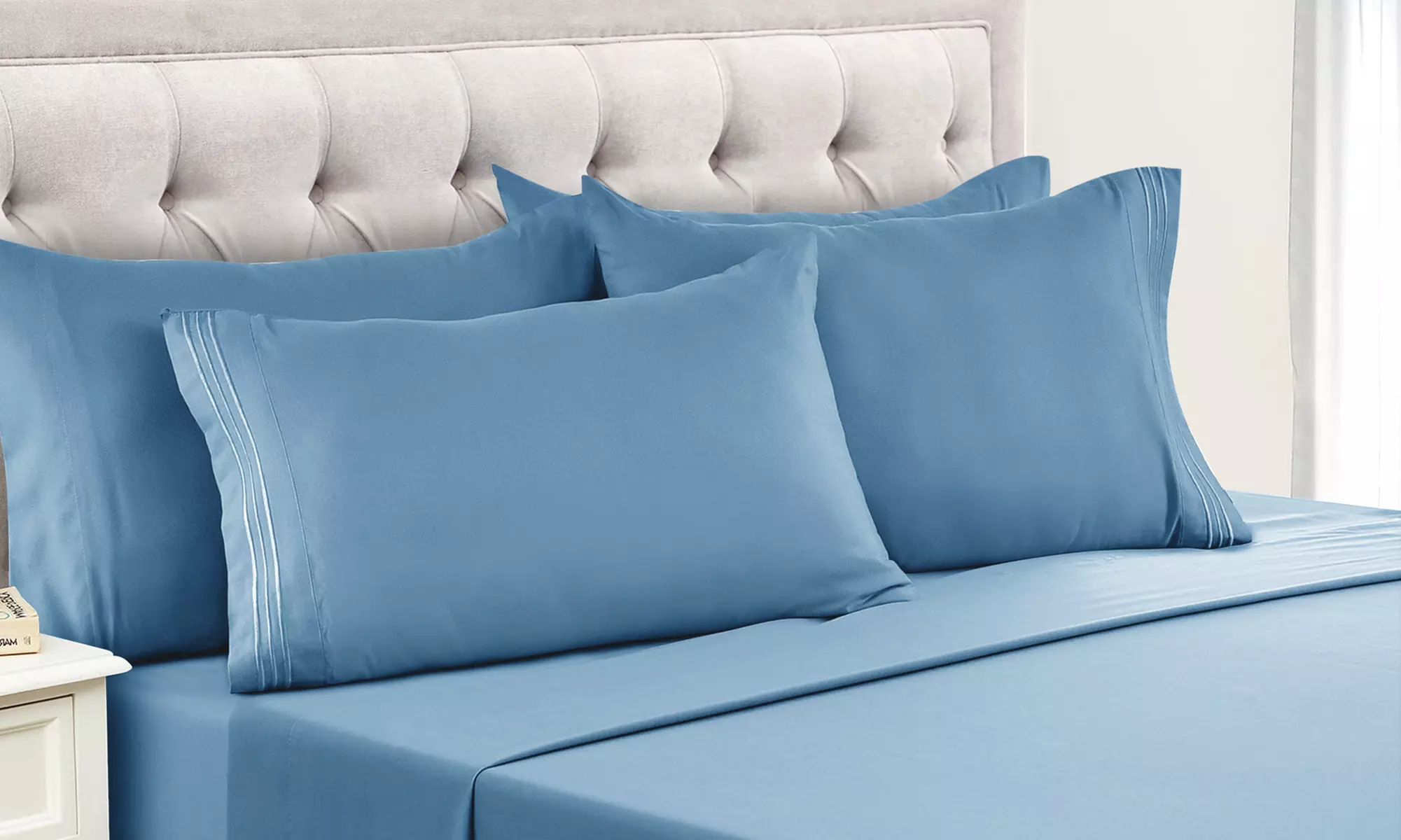 Lux Decor 6pc Premium Soft Microfiber Bed Sheet Set with Pillowcases - Primary Image