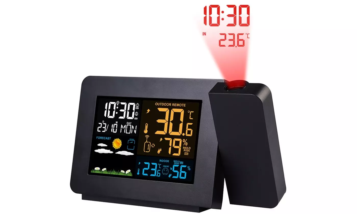 iMounTEK Atomic Digital LED Projection Alarm Clock w/ USB Charging Port
