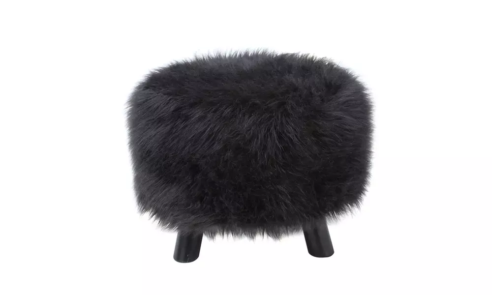 Faye Faux Fur Foot Stool - Primary Image