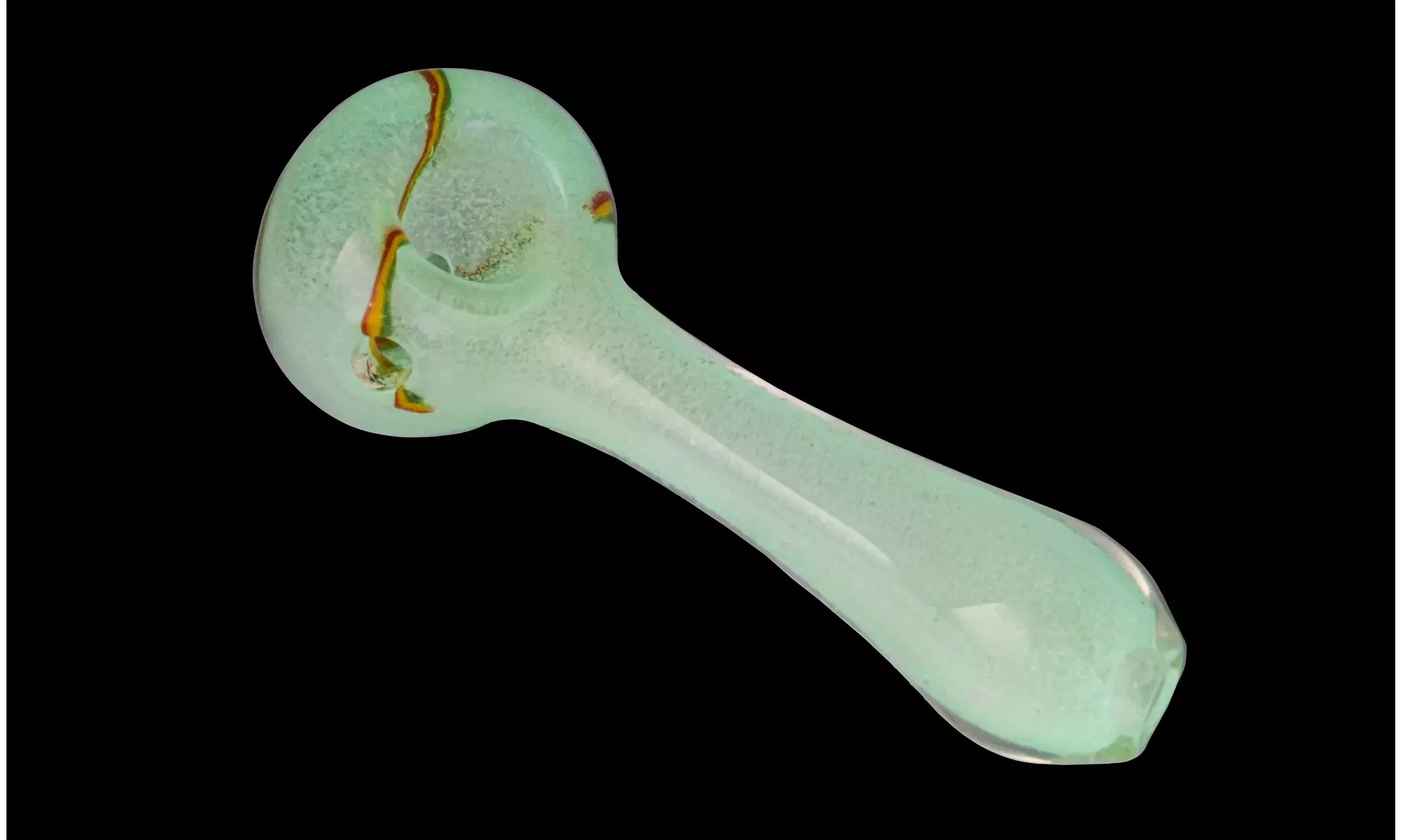 Rasta Accent Glow in the Dark Glass Hand Pipe  - Second Medium