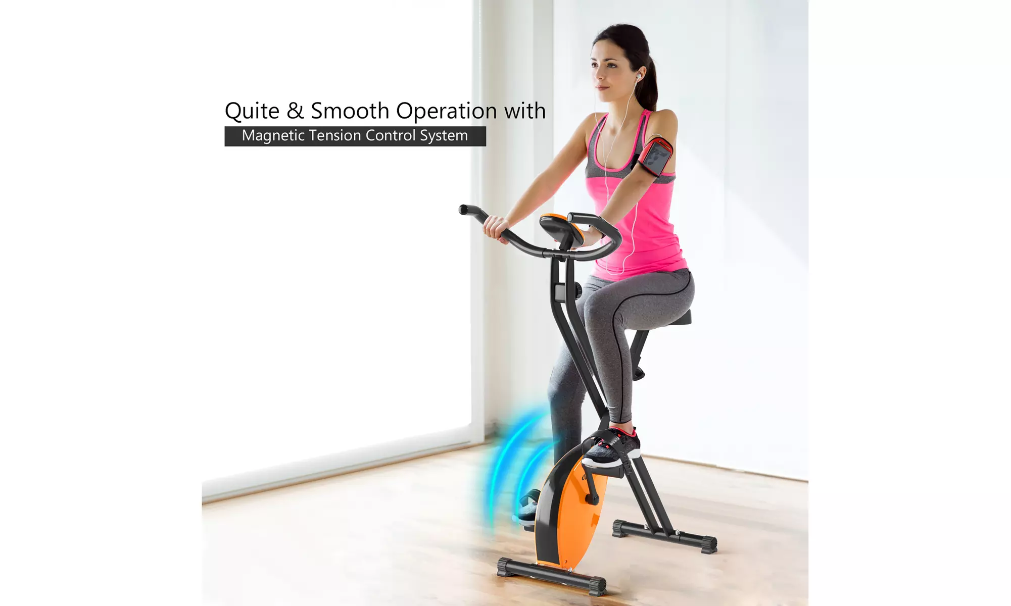Costway Folding Magnetic Upright Exercise Bike Indoor Cycling Stationary Bike - Primary Image