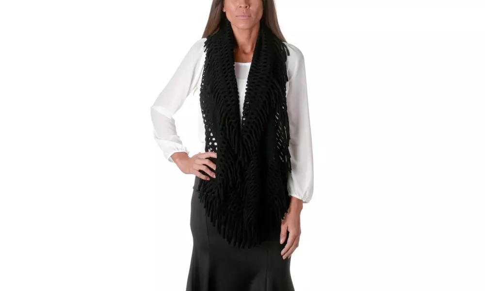 Riverberry Knit Infinity Scarf With Tassels KSF1415-1 - Primary Image