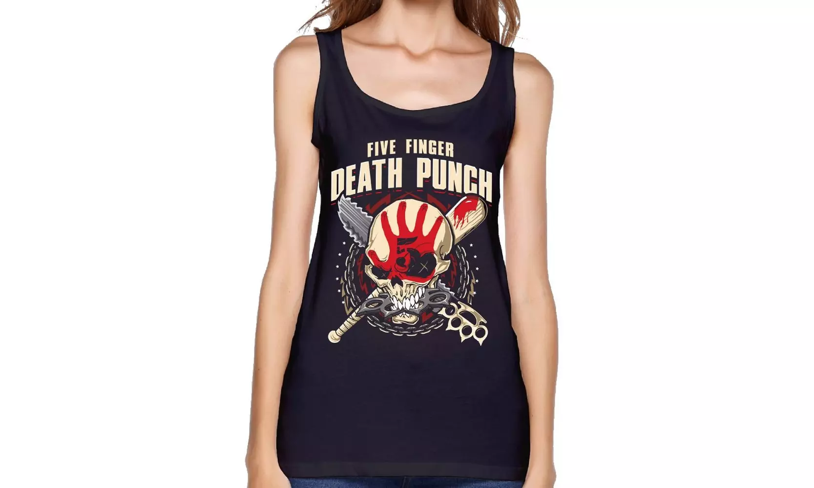 Women Vest Five Finger Death Punch Custom Sexy Vest T Shirt Young Girl Tank Top - Primary Image