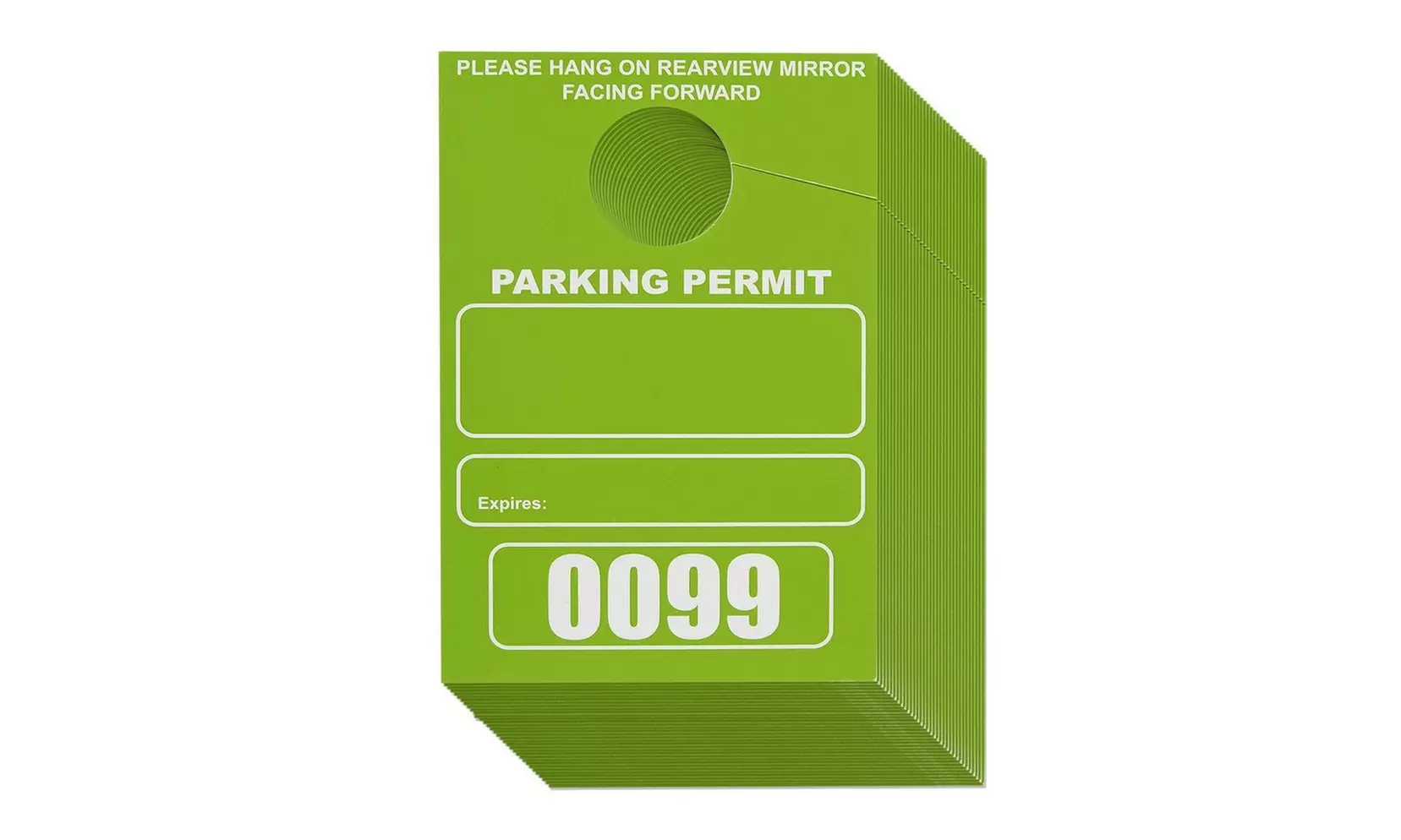 Juvale100-Pack Parking Permit Pass Numbered Hang Tags For Car Parking Management - Primary Image