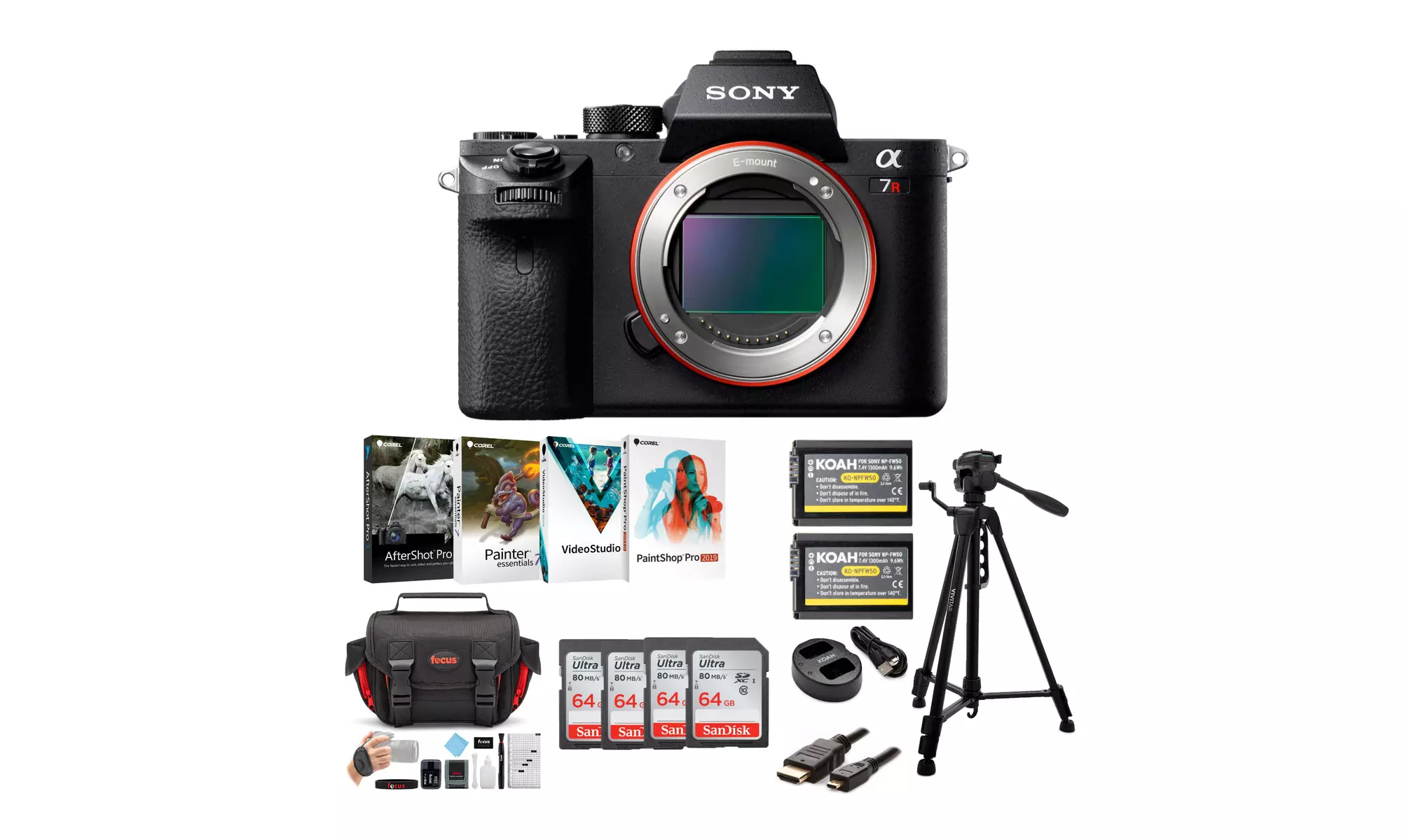 Sony Alpha a7RII Mirrorless Camera with Four SD Cards and Creative Suite Bundle - Primary Image