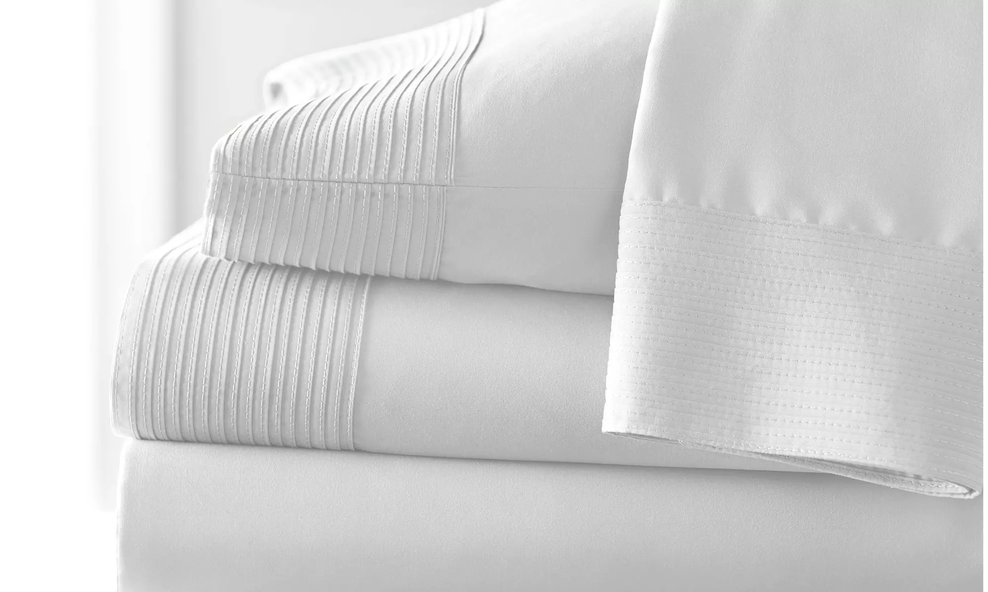 Premium Collection Double Brushed Extra Deep Pocket Pleated Sheet Set