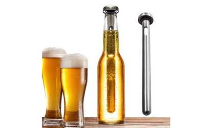 image for Winxer Instant Beer Chiller Stick - Stainless Steel Bottle Chill Rod - Set of 2