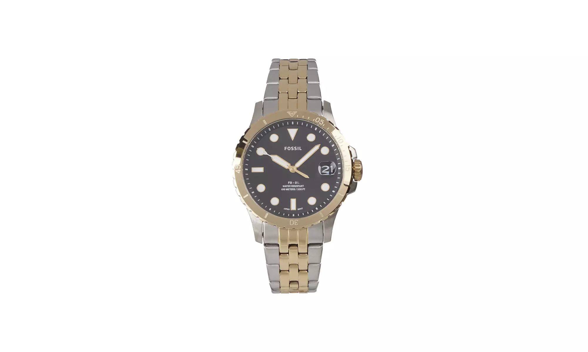 Fossil ES4745 Elegant Japanese Mvmt Three-Hand Date Two-Tone Stainless Watch - Primary Image