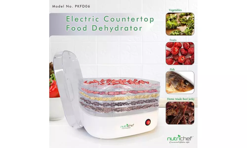 Electric Countertop Food Dehydrator, Multi-Tier Food Preserver, 5 Stacked Trays - Image 4