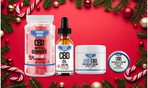 Select Organics Holiday Gift Pack: CBD Peppermint Oil, Cream, Gummy, & Salve