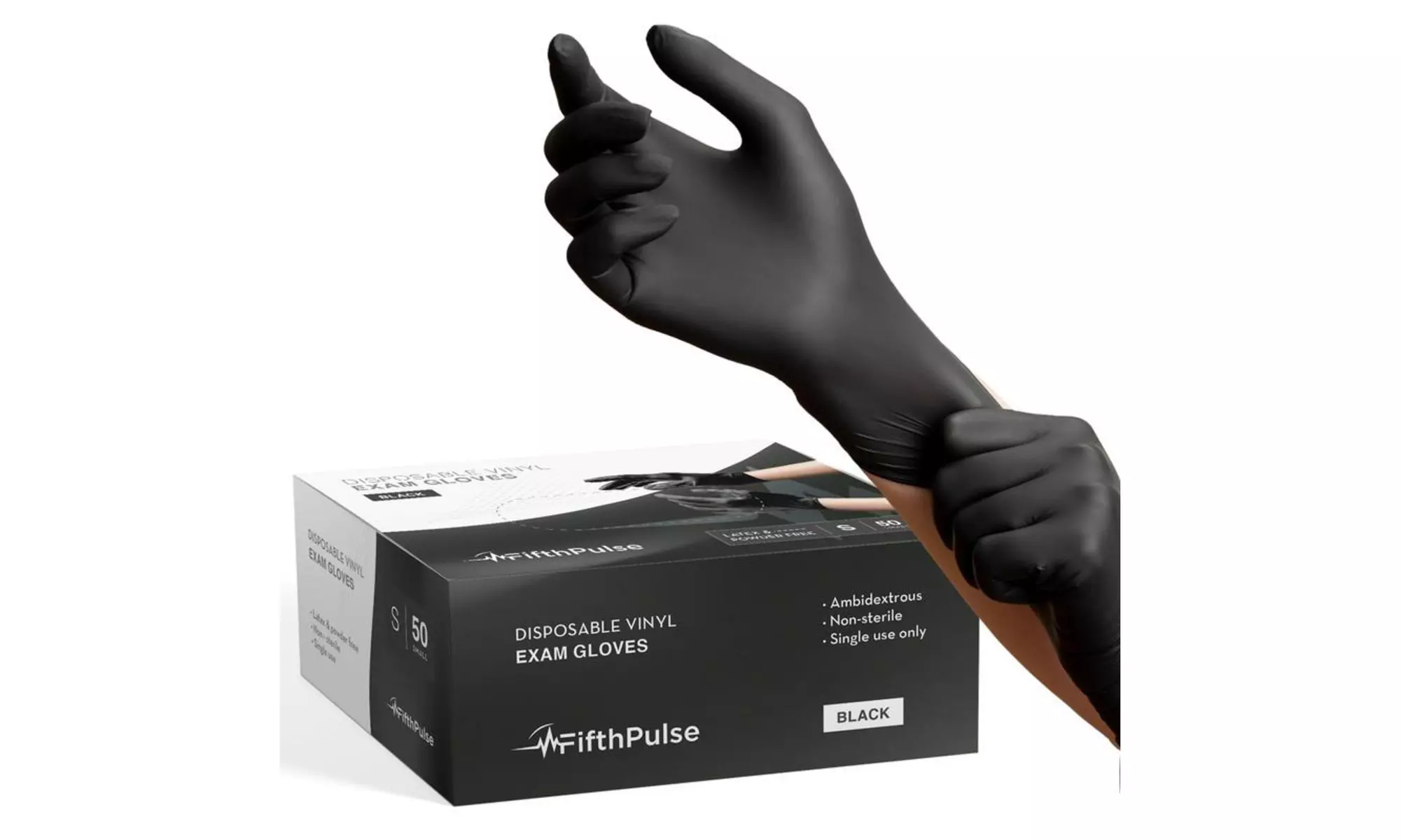 Fifth Pulse Vinyl Exam Latex Free & Powder Free Gloves - Box of 50 Gloves