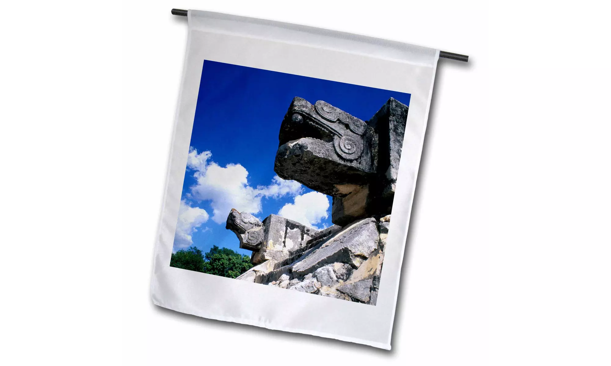 Garden Flag Mexico, Yucatan, Chichen Itza. Serpentine head - Primary Image