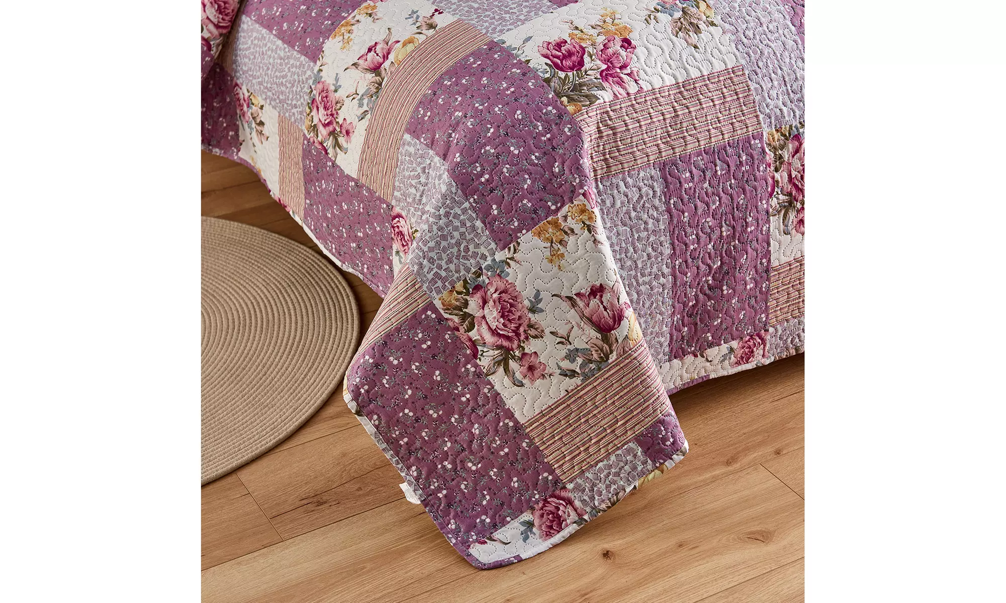 JML 3-Piece Quilt Set,Lightweight Printed Pattern Reversible Quilt With 2 Shams