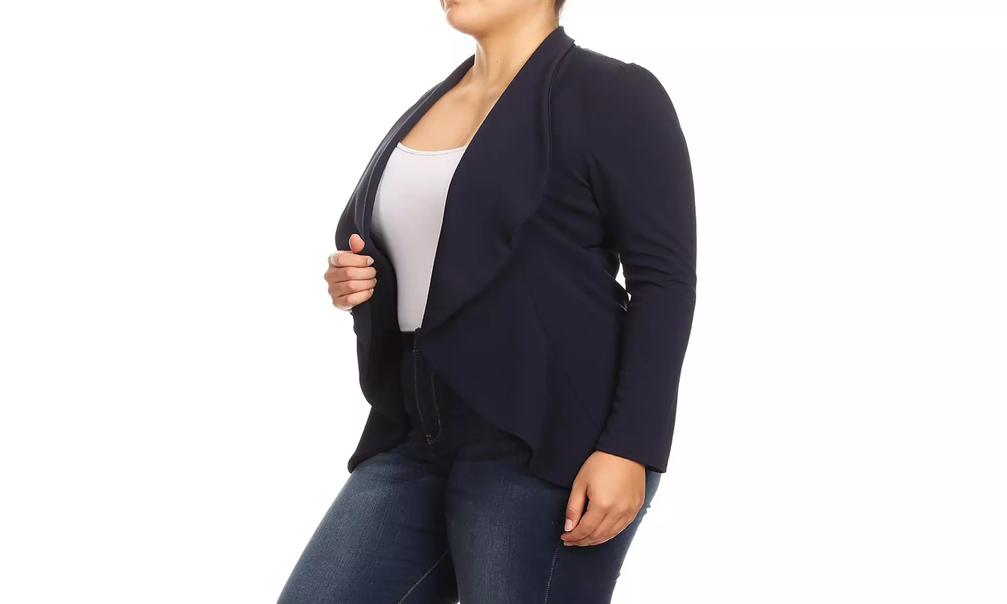 MOA Collection Womens Open Front Blazer with Plus Size