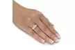 3 Cttw. Solid 10k Yellow Gold Round Cubic Zirconia 3-Stone Engagement Ring - Second Medium