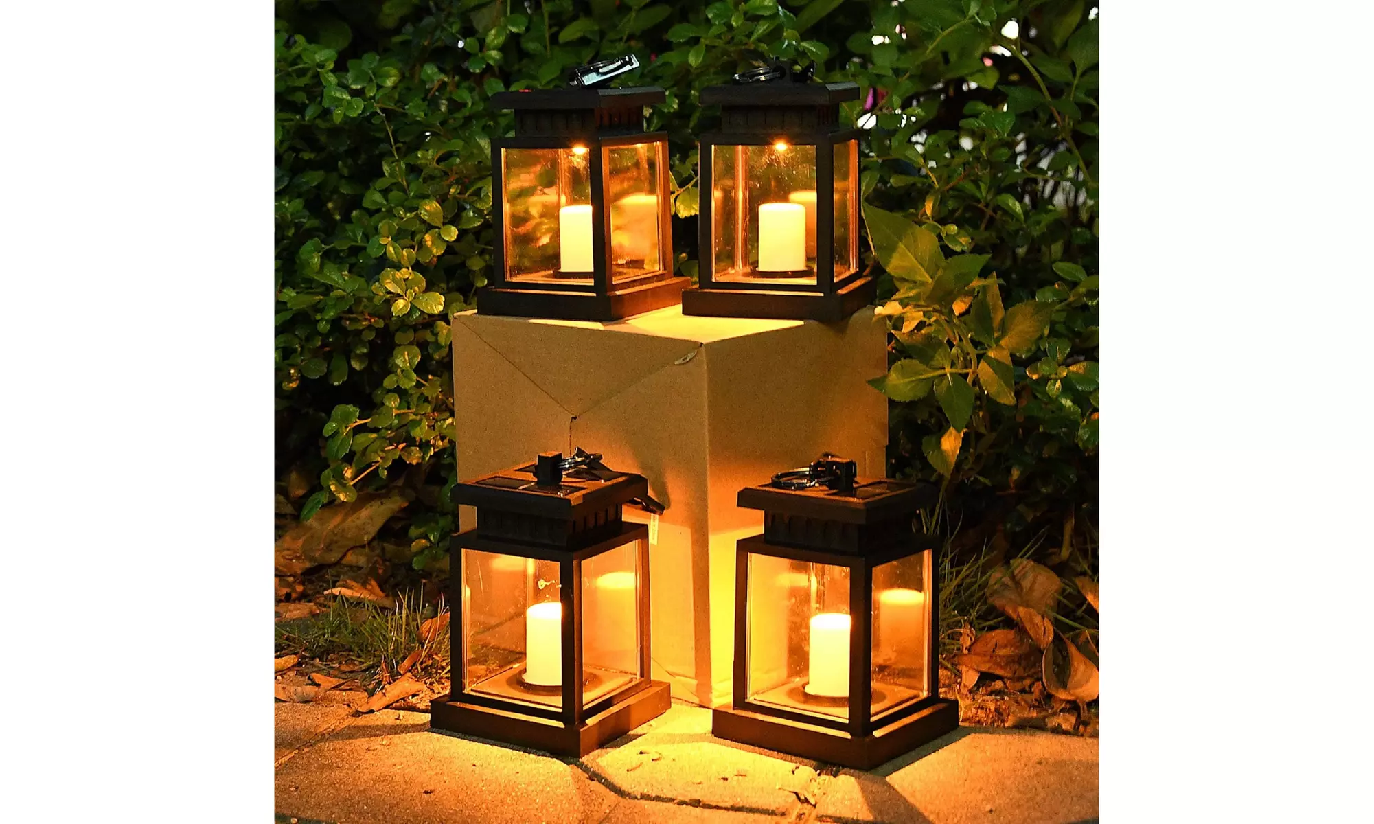 Solar Lights Outdoor Flameless Candles Lantern Waterproof Garden Hanging Lights