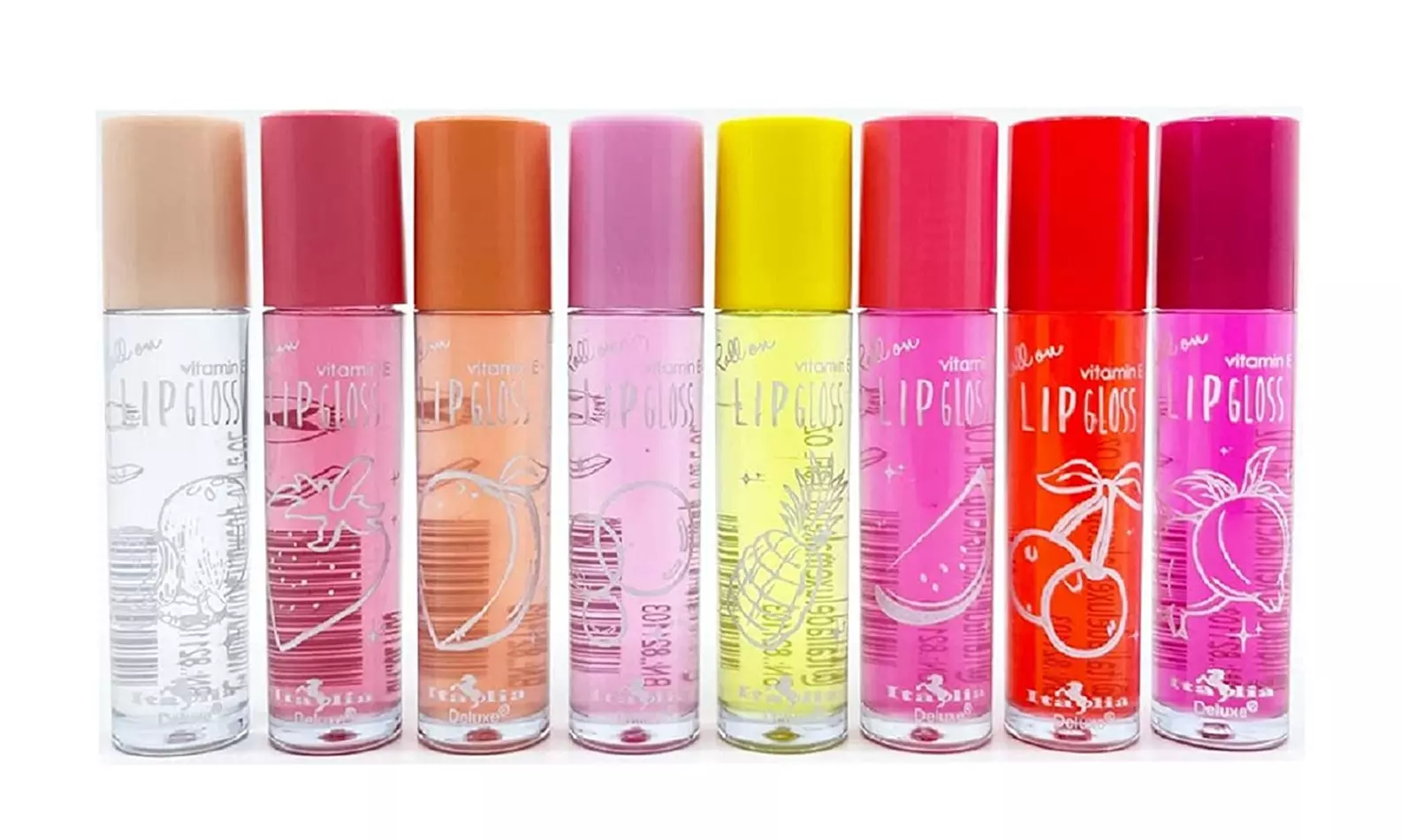 Fruity Roll-on Lip Gloss by Italia Deluxe; Clear Flavor Scented Lip Glosses - Primary Image