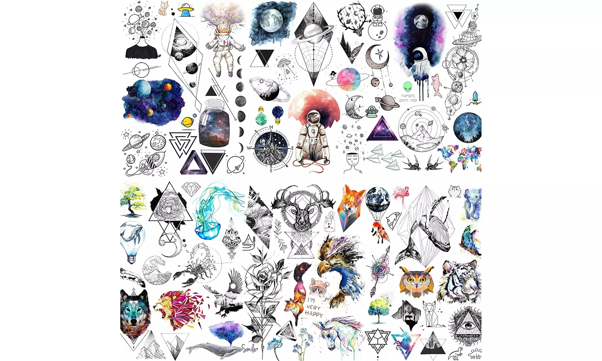 6 Sheets FANRUI Cute Small Temporary Tattoos For Kids Men Women - Primary Image