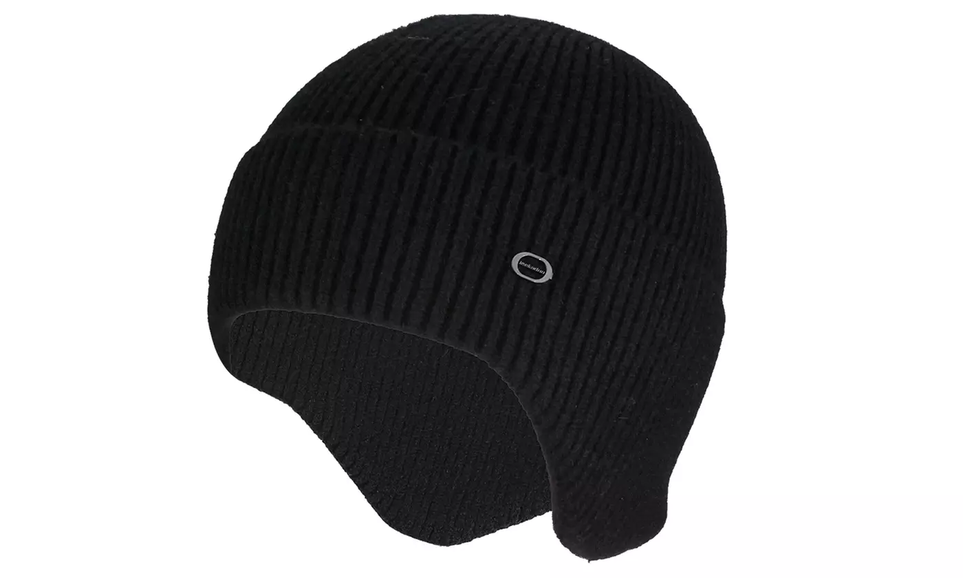 Winter Warm Fleece Lined Knit Beanie Earflap Hat Cap