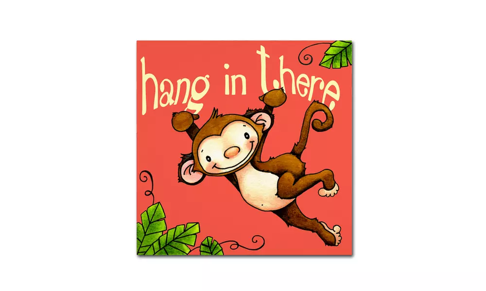 Jennifer Nilsson 'Hang In Monkey' Canvas Art - Second Medium