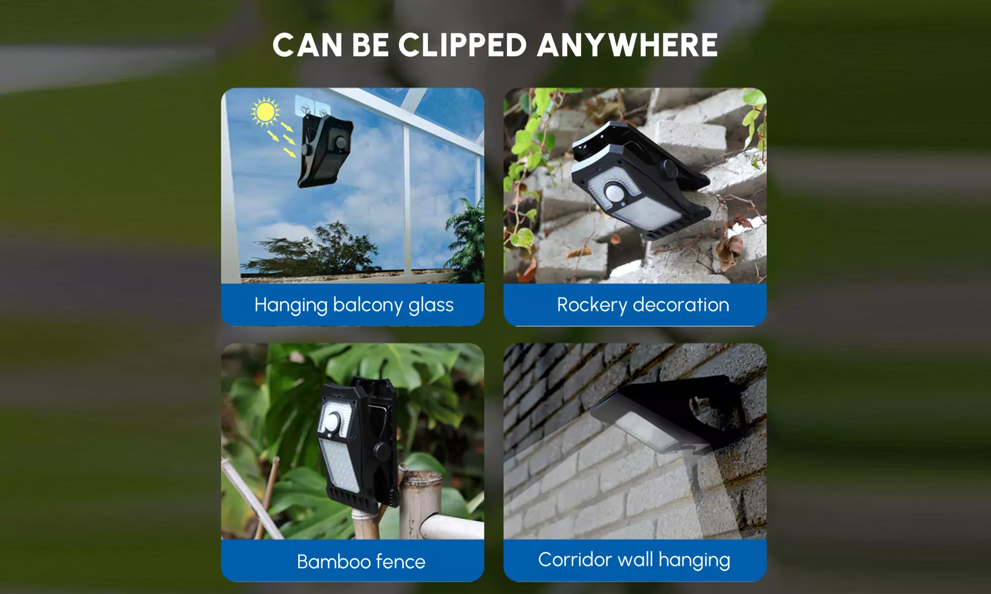 3 Modes Solar Lights Outdoor Clip Motion Sensor Lights for Fence Garage Patio